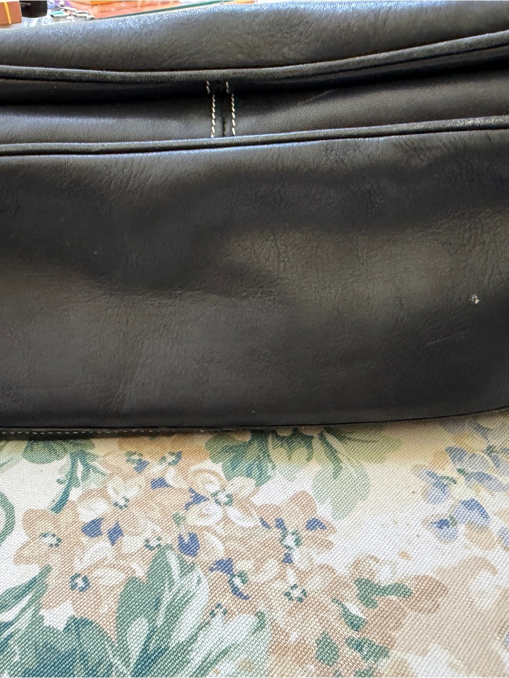 Classic Black Leather Crossbody Bag with Buckle - Picture 7 of 7